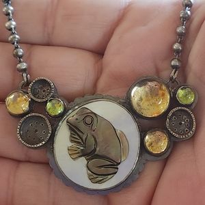 Sterling Silver One of a kind frog necklace by 6 shadows